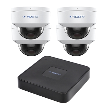 Monitoring IP VidiLine z 4 kamerami ViDi-IPC-24W i rejestratorem PoE