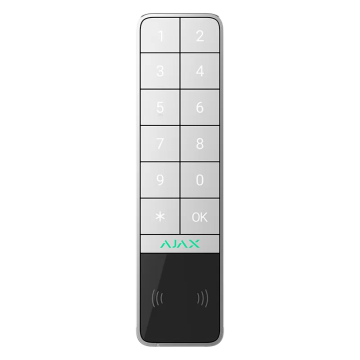 Ajax KeyPad Outdoor Jeweller Bezprzewodowa klawiatura biała zewnętrzna/wewnętrzna, pass tag, kod