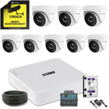 Gotowy do montażu kompletny zestaw 8 kamer 2Mpx FULL HD z dyskiem twardym