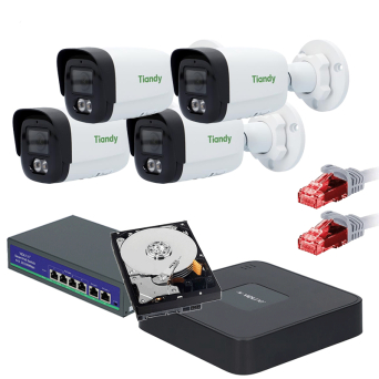 Zestaw Monitoringu 4 Kamery IP TC-C34WS + NVR-615  SWITCH DYSK 1TB 