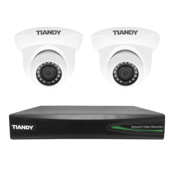 ZESTAW MONITORINGU TIANDY IP HD STARLIGHT - 2 KAMERY KOPUŁKOWE