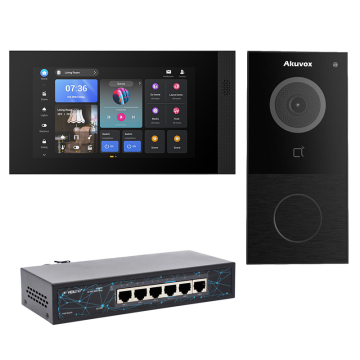 Zestaw Wideodomofonowy PoE Panel Akuvox E12W + Monitor Akubela PG42