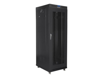 SZAFA INSTALACYJNA RACK STOJĄCA 19" 37U 600X800 CZARNA DRZWI PERFOROWANE LCD LANBERG (FLAT PACK)