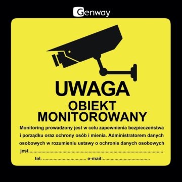Naklejka Obiekt Monitorowany RODO