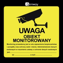 Naklejka Obiekt Monitorowany RODO