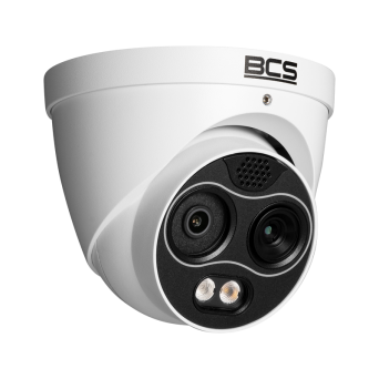BCS-L-EIP242FR3-TH-Ai(0403) - Kamera IP termowizyjna kopułowa, kamera termiczna 256x192 z obiektywem 3,5 mm, kamera wizyjna 4 Mpx z obiektywem 4 mm.