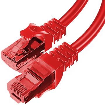 BestLan Patchcord Kabel sieciowy UTP RJ45 Kategoria 5e Czerwony 1m