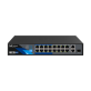 BCS-B-SP1602G-1SFP - 16 portowy switch PoE 100Mbps, 2xRJ45 Gigabit Uplink + 1xSFP. - 2