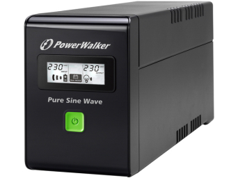 UPS POWERWALKER LINE-INTERACTIVE 800VA 2X 230V SCHUKO, PURE SINE WAVE, RJ11/45 IN/OUT, USB, LCD