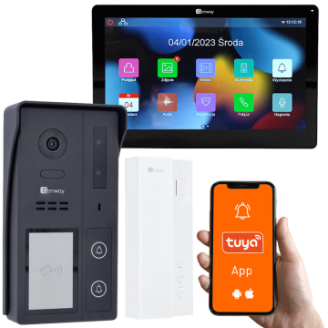 Zestaw wideodomofonowy Genway 2 żyłowy z monitorem dotykowym 7