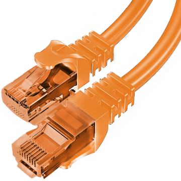 BestLan Patchcord Kabel sieciowy UTP RJ45 Kategoria 5e Pomarańczowy 1m