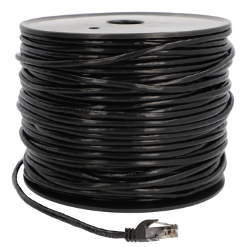 Patchcord BESTLAN kabel sieciowy LAN RJ-45 UTP kat. 5e Czarny 100 metrów