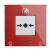 ManualCallPoint (Red) Jeweller Bezprzewodowy resetowalny przycisk do ręcznej aktywacji alarmu pożarowego z programowalnymi scenariuszami czerwony Ajax