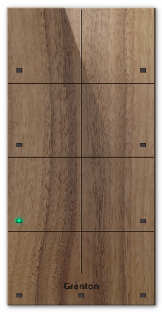 Grenton Panel natynkowy szklany 8-przyciskowy Touch Panel + Custom Ciemne Drewno