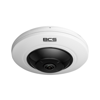 BCS-V-FI522IR1 - Kamera IP Fisheye 5Mpx marki BCS View. Przetwornik 1/2.5" CMOS z obiektywem fisheye 180°.