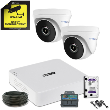 Gotowy do montażu kompletny zestaw 2 kamer 2Mpx FULL HD z dyskiem twardym ONLINE