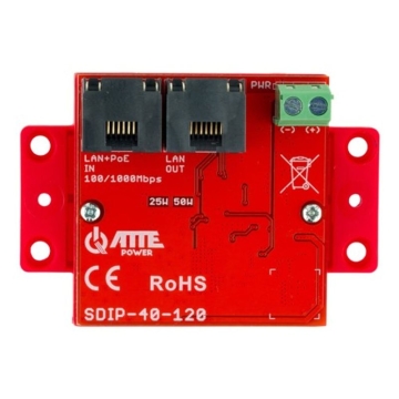 SDIP-40-120 Adapter PoE Gigabit obniżający napięcie do 12V 40W