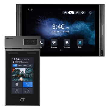 Zestaw Wideodomofonowy Jednorodzinny Akuvox Panel S535 + Szary Monitor S567A Wi-Fi Android PoE