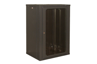 Szafa RACK 19" 18U 450 otwierane boki kolor czarny drzwi szklane