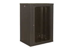 Szafa RACK 19" 18U 450 otwierane boki kolor czarny drzwi szklane