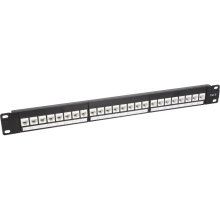 Patch Panel RACK 19" 24xRJ45 UTP Cat6 1U ViDiLine VIDI-R19-PP24-UTP-KAT6