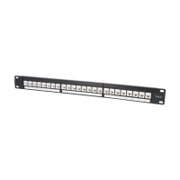 Patch Panel RACK 19" 24xRJ45 UTP Cat6 1U ViDiLine VIDI-R19-PP24-UTP-KAT6