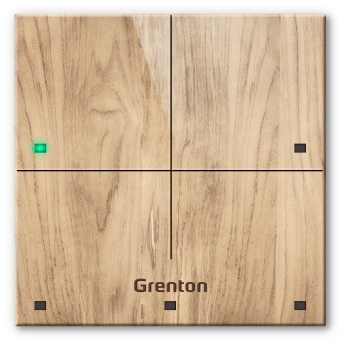 Grenton Panel natynkowy szklany 4-klawiszowy Touch Panel + Custom Jasne Drewno