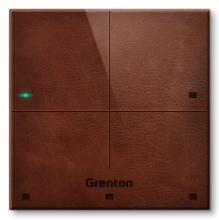 Grenton Panel natynkowy szklany 4-klawiszowy Touch Panel + Custom Ciemna Skóra