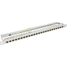 Patch Panel RACK 19" 24xRJ45 FTP Cat6 0,5U ViDiLine R19-PP24-FTP-KAT6