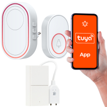 TUYA-DZW-WOD_X1 Dzwonek Bezprzewodowy Tuya wi-fi + Alarm z Czujnikiem Zalania Wodą