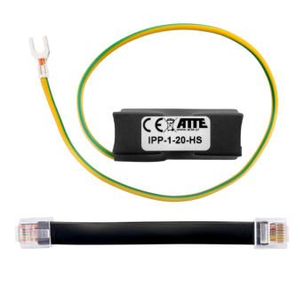 Ogranicznik przepięć ATTE  dla urządzeń Gigabit Ethernet 10/100/1000 Mbps ATTE IPP-1-20-HS