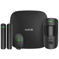 Ajax StarterKit Cam Plus HDR Black – Bezprzewodowy Zestaw Alarmowy LTE 4G Wi-Fi z Fotoweryfikacją, Hub 2 Plus, MotionCam HDR, DoorProtect, SpaceControl – 156256.382.BL1