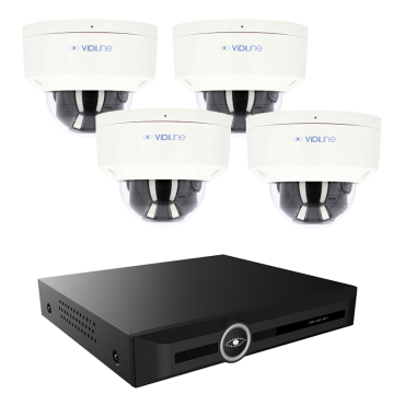 Vidiline KIT-8120-24W-4 Gotowy zestaw Monitoringu 4Mpx 4 Kamery IP Rejestrator 20 Kanałowy 4K