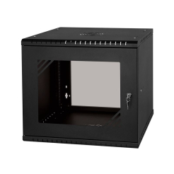 Szafa rack 19" 9U, 450MM, Szkło Czarna 