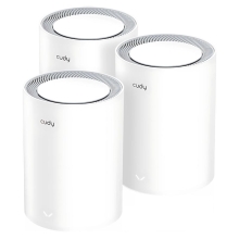 DOMOWY SYSTEM WI-FI MESH M3000(3-PACK) Wi-Fi 6 2.4   GHz, 5   GHz, 574   Mb/s + 2402   Mb/s CUDY