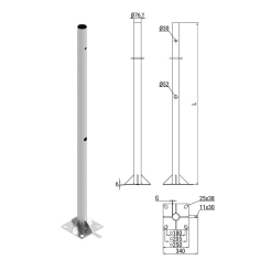 Słup SKAM2/3 do kamer CCTV 3 metry OKRĄGŁY