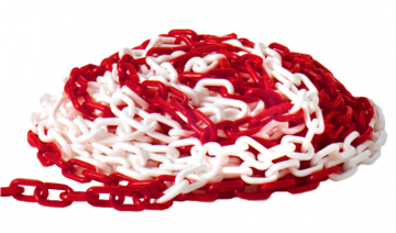 Łańcuch PCV czerwono-biały 25 metrów