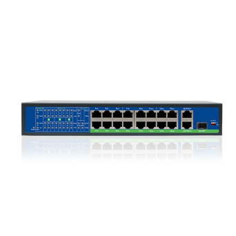 Switch 16 portów PoE + 2 porty Uplink 1000Mb/s VidiLine