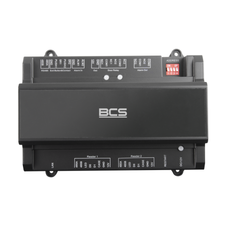 BCS-L-KKD-J222D(2) - Kontroler KD. Kontroler dostępu, komunikacja TCP/IP, RS-485, Wiegand (W26/W34), alarm in/out, 100tyś użytkowników/kart, 500tyś rekordów, zasilanie 12V DC/PoE