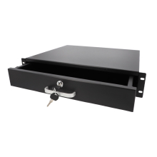 Szuflada RACK 19" 2U z zamkiem ViDiLine VIDI-R19-P360-2U czarna