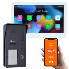 Genway F-S61-V14 - Zestaw wideodomofonowy jednorodzinny 2 żyłowy z monitorem dotykowym 10" WiFi i Tuya