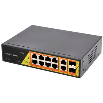 Switch VIDI-G0822GB_V2 8x PoE 1000Mb/s 2x RJ45 Uplink i 2x SFP 1000Mb/s 120W