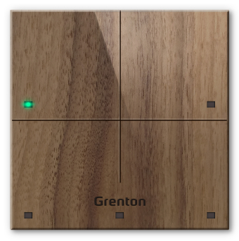 Grenton Panel natynkowy szklany 4-klawiszowy Touch Panel + Custom Ciemne Drewno