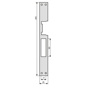 ZAM-SZYLD-902G Szyld Płaski do Elektrozaczepu Długi 902g