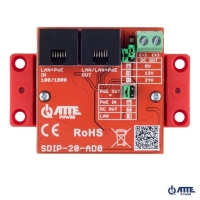 SDIP‑20‑AD0 Adapter PoE Gigabit obniżający napięcie do 5V/12V/24V, Pout 20W, 802.3af/at oraz PASSIVE