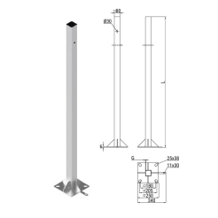 Słup SKAMP1/3  do kamer CCTV 3 metry