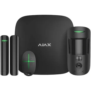 Ajax StarterKit Cam HDR Black – Bezprzewodowy Zestaw Alarmowy z Weryfikacją Foto, Hub 2 2G, MotionCam HDR, DoorProtect, SpaceControl – 156254.381.BL1