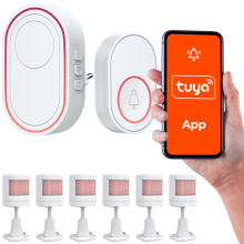 TUYA-DZW-PIR_X6 Alarm Bezprzewodowy wi-fi Tuya 6 Czujników Ruchu + Przycisk Napadowy