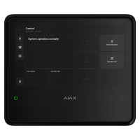 Bezprzewodowy panel sterowania alarmem pożarowym EN54 Fire Hub Jeweller Black Ajax