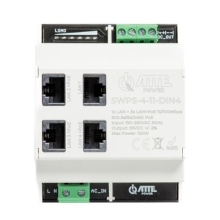 SWPS-4-11-DIN4 Switch PoE 4 portowy z wbudowanym zasilaczem na szynę TH35